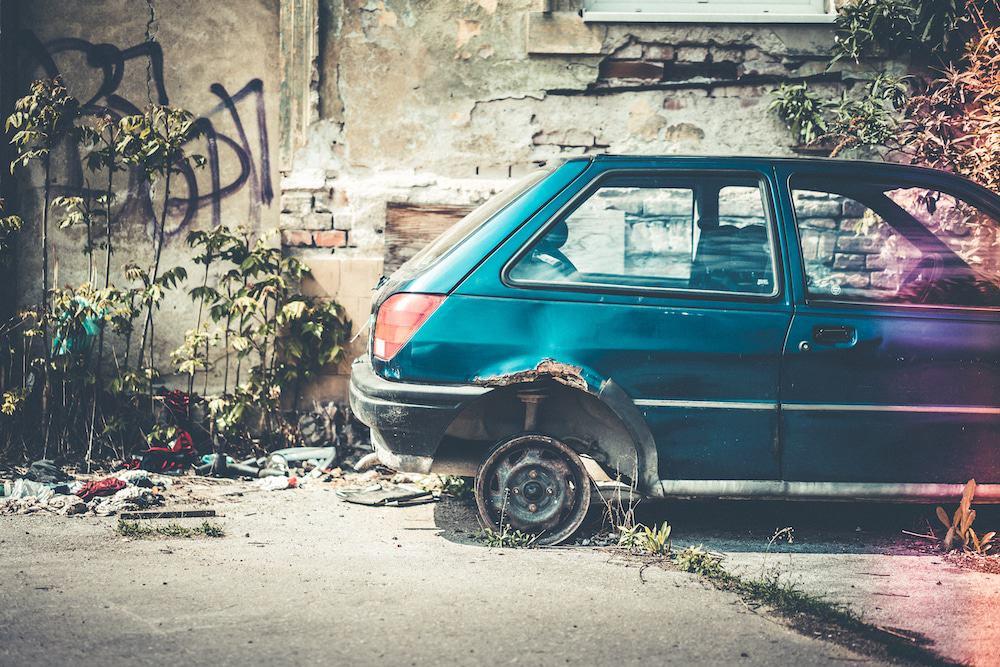 Old Broken and Abandoned Car